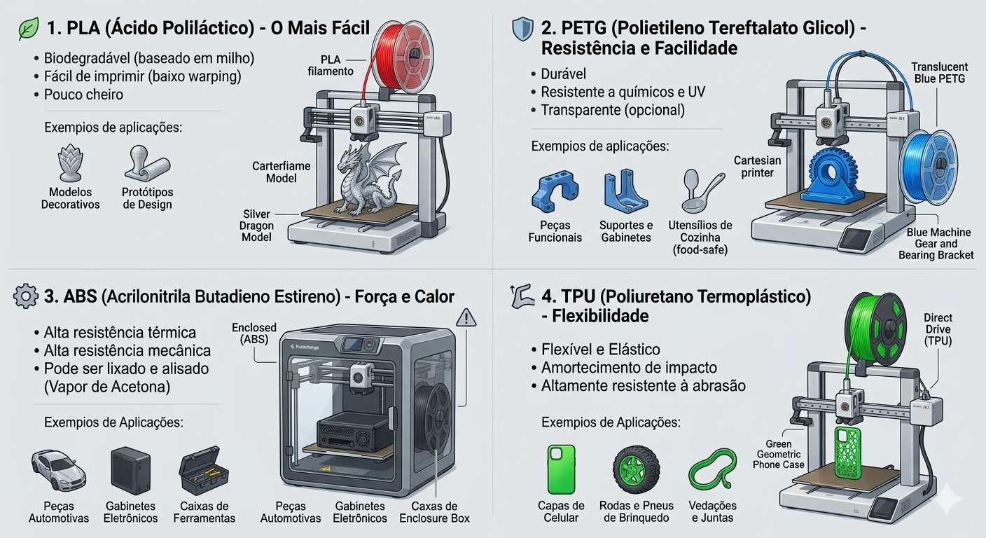 Filamentos para impressão 3D