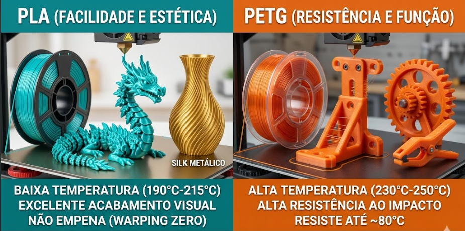 PLA vs PETG Filamentos